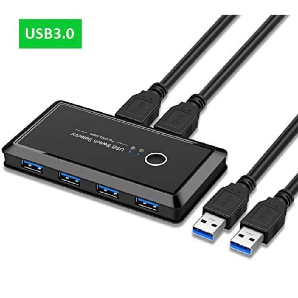 New! USB Selector Hub Port Bi-Directional USB Printer Sharer Box Keyboard, Mouse